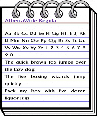 AlbertaWide Regular animated font preview