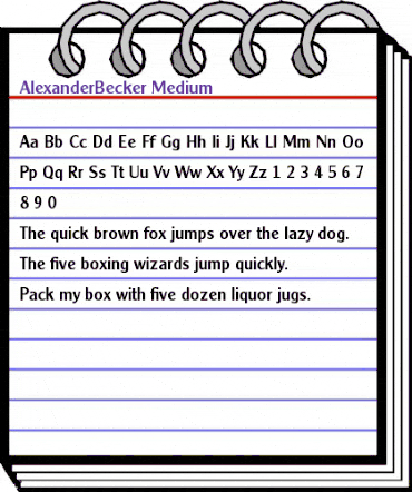 AlexanderBecker-Medium Regular animated font preview