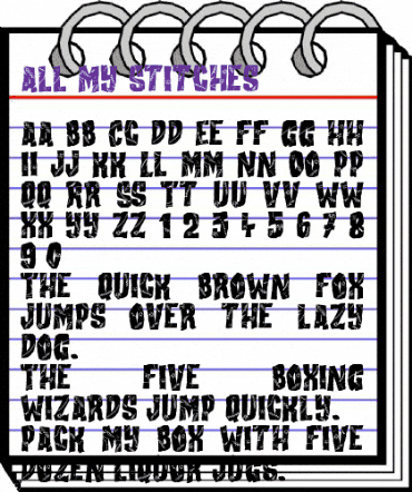 All my Stitches Regular animated font preview