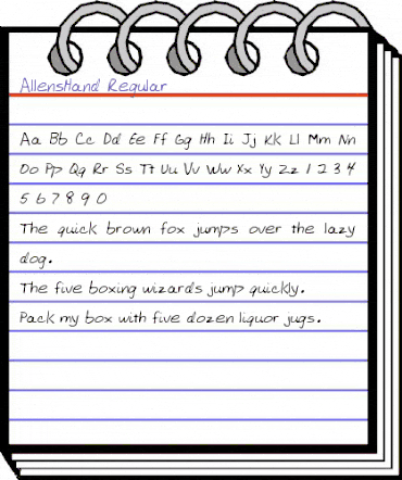 AllensHand Regular animated font preview