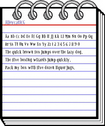 AlleycatICG Medium animated font preview