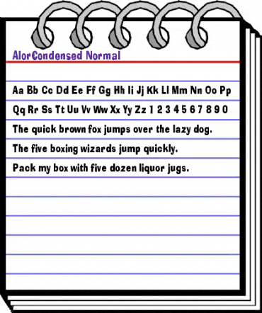 AlorCondensed Normal animated font preview