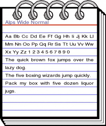 Alps Wide Normal animated font preview