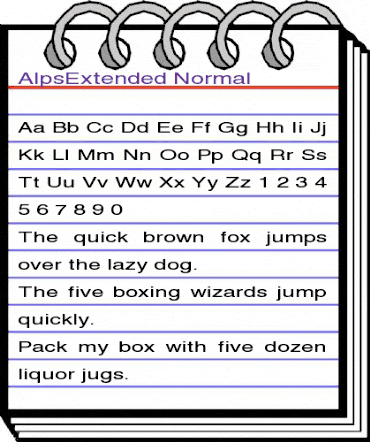 AlpsExtended Normal animated font preview