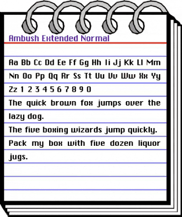 Ambush-Extended Normal animated font preview