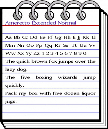 Ameretto Extended Normal animated font preview