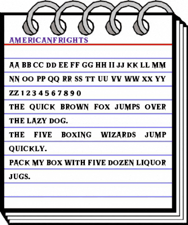 American Frights Regular animated font preview