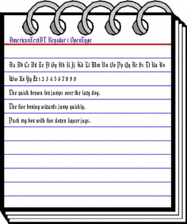 American Text Regular animated font preview