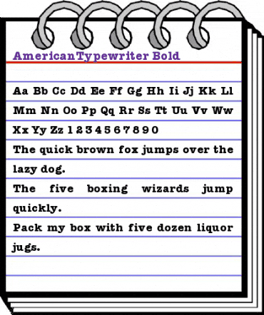 AmericanTypewriter Bold animated font preview