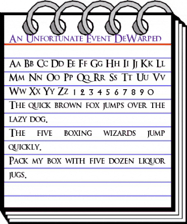 An Unfortunate Event DeWarped Regular animated font preview