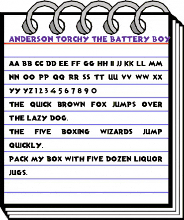 Anderson Torchy The Battery Boy Regular animated font preview