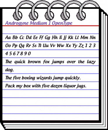 Androgyne Regular animated font preview