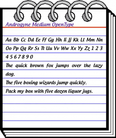 Androgyne Regular animated font preview