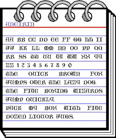 Aneirin Regular animated font preview
