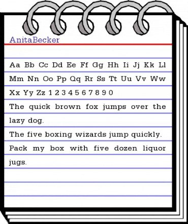 AnitaBecker Regular animated font preview