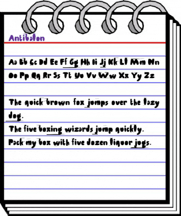 Antibalon Regular animated font preview
