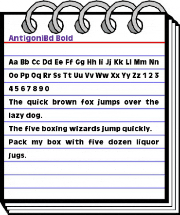 AntigoniBd Bold animated font preview