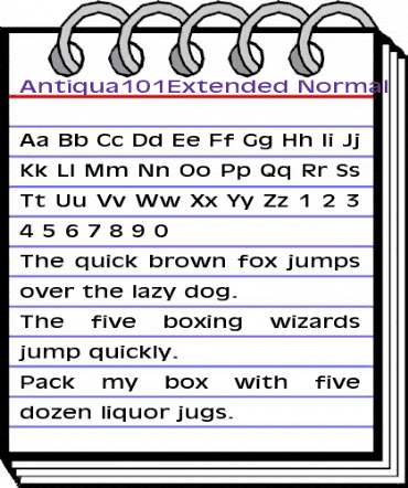 Antiqua101Extended Normal animated font preview