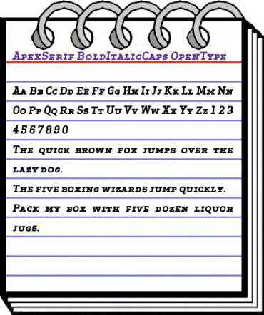 Apex Serif Bold Italic Caps Regular animated font preview