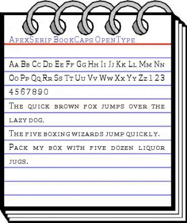 Apex Serif Book Caps Regular animated font preview