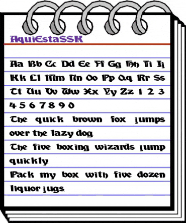 AquiEstaSSK Regular animated font preview