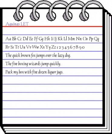 Aquinas LET Regular animated font preview