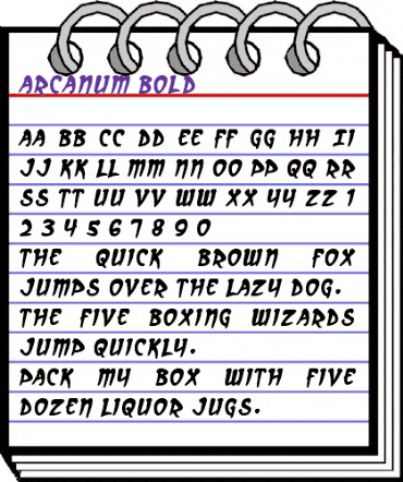 Arcanum Bold animated font preview