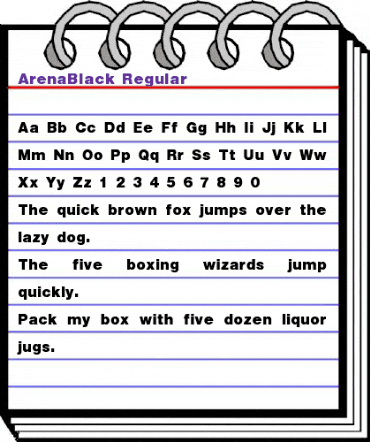 ArenaBlack Regular animated font preview