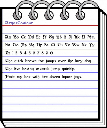 ArgosContour Regular animated font preview
