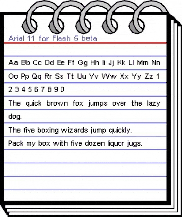 Arial 11 for Flash 5 beta Regular animated font preview