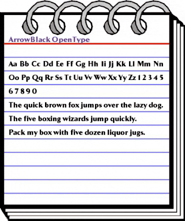 ArrowBlack Regular animated font preview