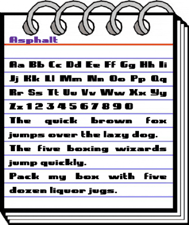 Asphalt Regular animated font preview