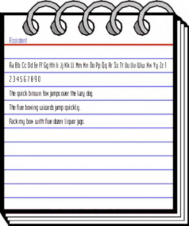 Assistent Regular animated font preview