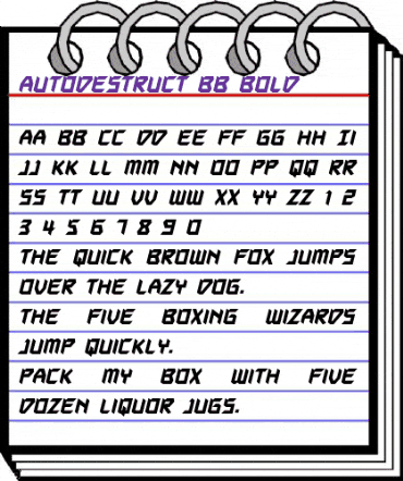 Autodestruct BB Bold animated font preview