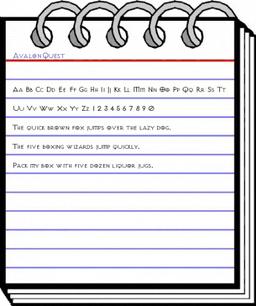 AvalonQuest Regular animated font preview