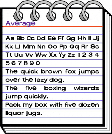 Average Regular animated font preview