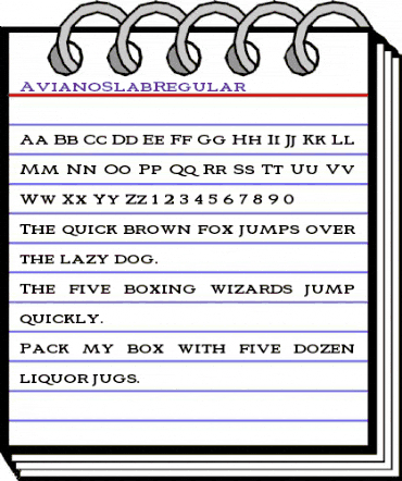 AvianoSlabRegular Regular animated font preview