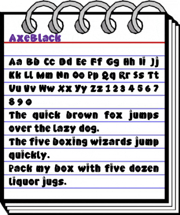 AxeBlack Regular animated font preview