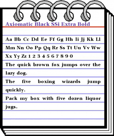 Axiomatic Black SSi Extra Bold animated font preview