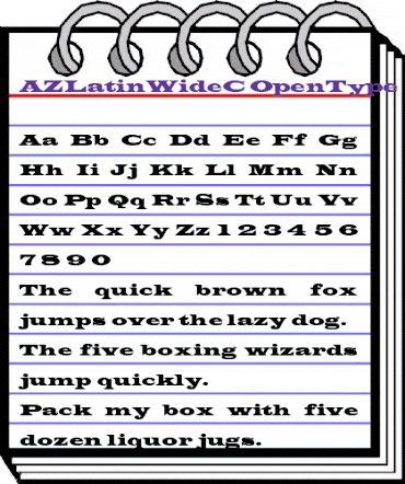 AZLatinWideC Regular animated font preview