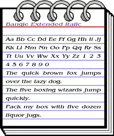 Bangle-Extended Italic animated font preview