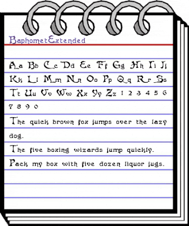 BaphometExtended Regular animated font preview