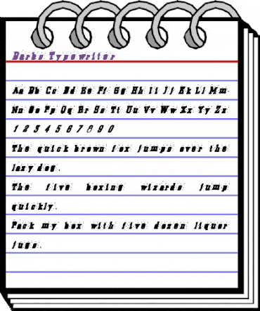 Barb's Typewriter Regular animated font preview
