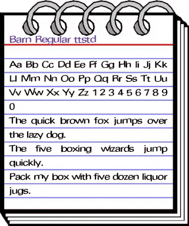 Barn Regular animated font preview