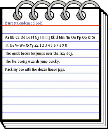 BarrettCondensed Bold animated font preview