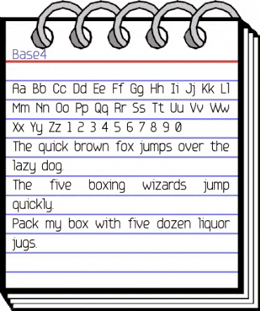 Base4 Regular animated font preview