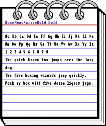 BaseMonoNarrowBold Bold animated font preview