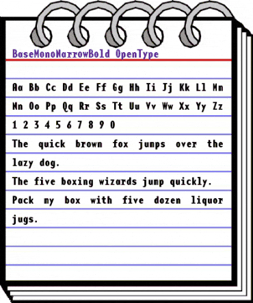 BaseMono NarrowBold animated font preview