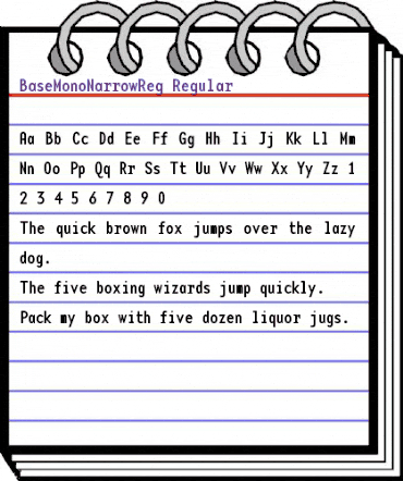 BaseMonoNarrowReg Regular animated font preview