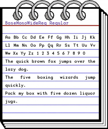 BaseMonoWideReg Regular animated font preview